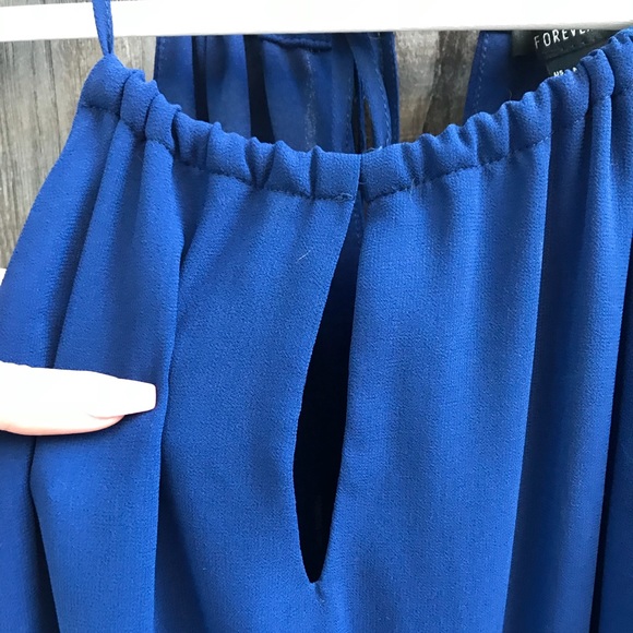 Mediterranean Blue Halter, Maxi Dress, Size Medium - Picture 5 of 8